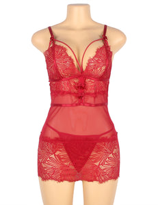 Red Lace Babydoll Adjustable Straps (8-10) M