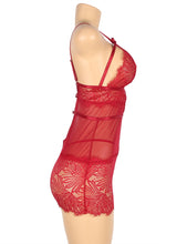 Load image into Gallery viewer, Red Lace Babydoll Adjustable Straps (12-14) Xl
