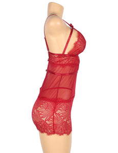Red Lace Babydoll Adjustable Straps (16-18) 3xl