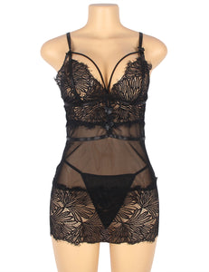 Black Lace Babydoll Adjustable Straps (12-14) Xl