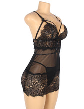 Load image into Gallery viewer, Black Lace Babydoll Adjustable Straps (20-22) 5xl
