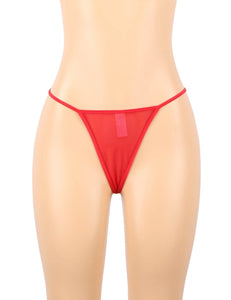 Red  Floral Lace Garter Panty(8-10) M
