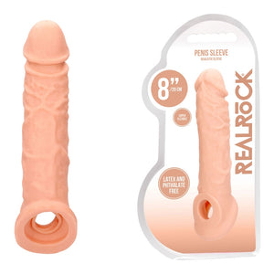 Realrock 8'' Realistic Penis Extender With Rings