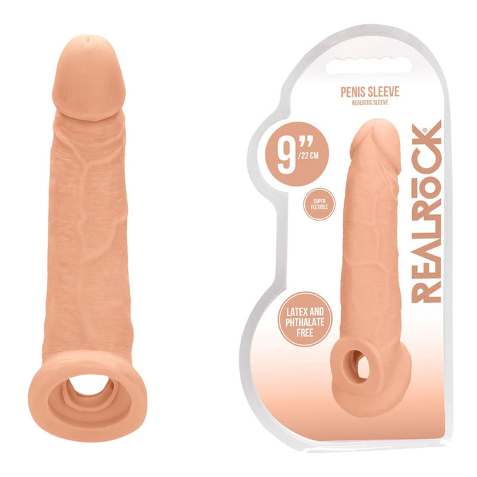 Realrock 9'' Realistic Penis Extender With Rings