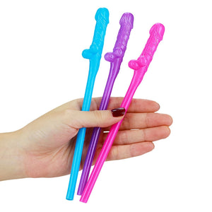 Original Coloured Willy Straws (9 Pack)