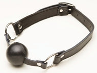 Plain Ball Gag Leather Black