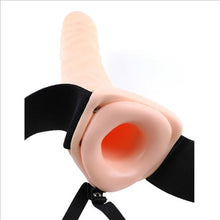 Load image into Gallery viewer, 8&quot; Vibrating Hollow Strap-on Flesh
